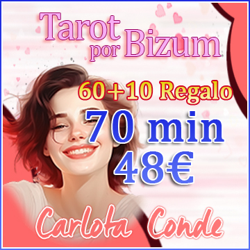 Tarot Bizum Carlota Conde, Teléfono 910783449, 60 Minutos + 10 de Regalo